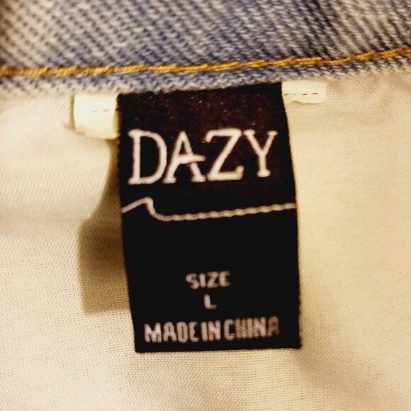 Dazy Wide Leg High Rise Jeans W/ Stitched Ribbons On Sides LRG (14 1/4 " Waist) - Picture 2 of 15